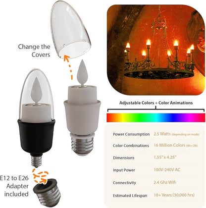 Smart Flameless Candle Lightbulb (Black Bulb)