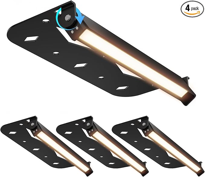 Teekuv 4 Pack 7 Inch Retaining Wall Lights, 5W LED Hardscape Lighting, 12V AC/DC Low Voltage Landscape Wall Lights, 2700K Soft White Waterproof Outdoor Step Lights for Patio Walls Stairs, Black, ETL