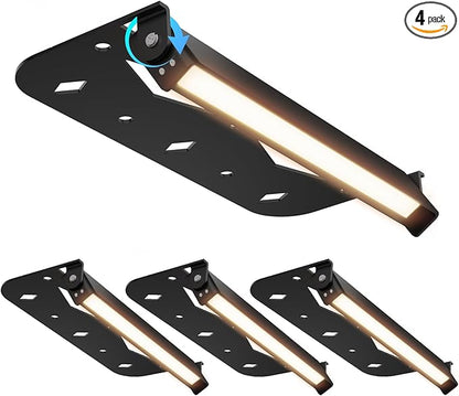 Teekuv 4 Pack 7 Inch Retaining Wall Lights, 5W LED Hardscape Lighting, 12V AC/DC Low Voltage Landscape Wall Lights, 2700K Soft White Waterproof Outdoor Step Lights for Patio Walls Stairs, Black, ETL