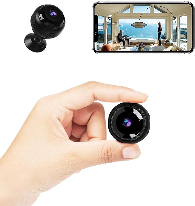 MCJ 4K Mini WiFi Camera - Indoor Security Camera with Video Live Feed, Motion Detection Night Vision, No SD Card Included, Baby/Pet Monitor, 1000mAh Battery (A10) (A10)