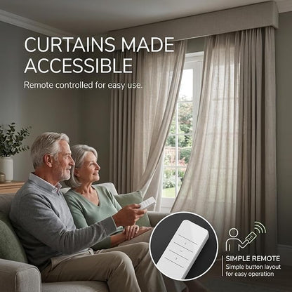 Quoya Smart Electric Curtain Track AT5810【Up to 5m (196in) - Motorised and Adjustable 】 Automated Rail Motor with App, Voice, Remote Control, Compatible with Alexa, Google and Siri