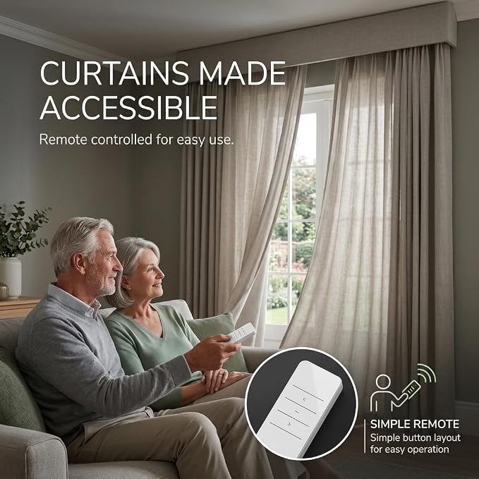 Quoya Smart Electric Curtain Track AT5810【Up to 7m (275inches)- Motorised and Adjustable】 Automated Rail Motor with App, Voice, Remote Control, Compatible with Alexa, Google and Siri