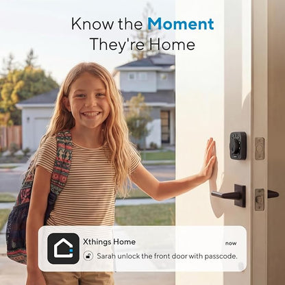 ULTRALOQ U-Bolt WiFi Smart Lock with Door Sensor, Built in Wi-Fi Keypad Deadbolt Lock for Front Door, Remote Control, Auto-Lock, Compatible with Alexa, Google, SmartThings, Easy Install, Matte Black