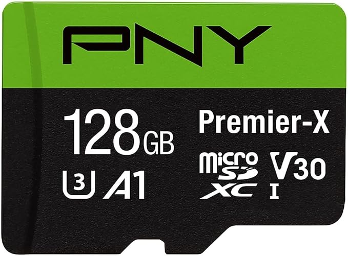 PNY 128GB Premier-X C10 U3 V30 A1 microSDXC Flash Memory Card, UHS-I