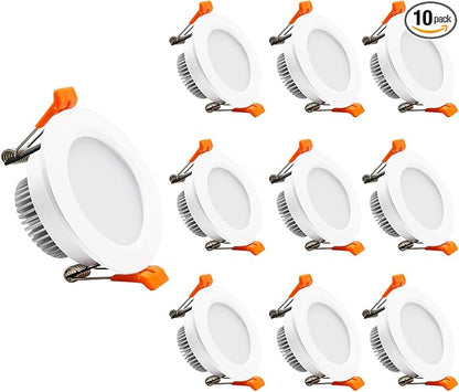 YGS-Tech 2 Inch LED Recessed Lighting, Dimmable Downlight 3W(35W Halogen Equivalent), CRI80, 3000K Warm White Ceiling Light with LED Driver(10 Pack)