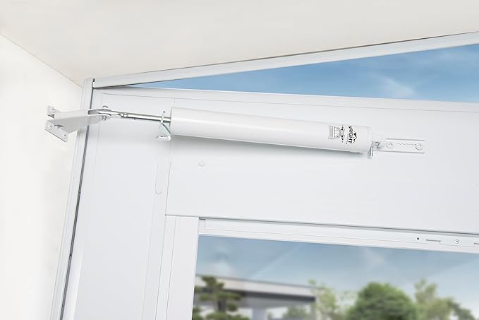 Wright Products Standard Duty Pneumatic Screen & Storm Door Closer – Adjustable Closing Speed, Quiet Operation, Easy Installation (Modern, White)