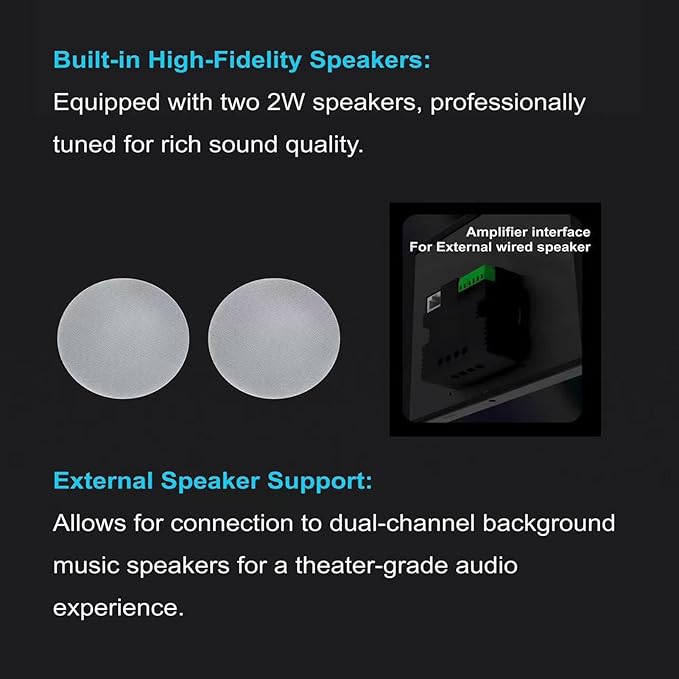 banapoy WiFi Smart Home Control Panel, 8 Inch Touch Screen Multifunctional Wall Central Control Panel Programmable Music Player, Support App Voice Controlled