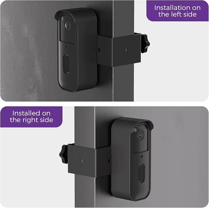 Blink Doorbell Mount for Blink Video Doorbell 2nd Gen (2025) – Anti-Theft No-Drill Security Mount with Protective Cover, Zero Sensor Interference, Weatherproof, Black