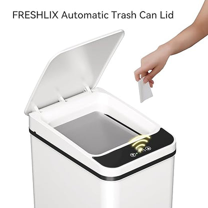 FRESHLIX Replacement Trash Can Lid Compatible with 2.2 x 2.6-Gallon Sensor Trash Can Battery Powered White