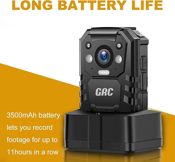 CammPro I826 HD Police Body Camera,128G Memory,Waterproof Premium Portable Body Worn Camera with Audio Recording Wearable,Night Vision,GPS for Law Enforcement (1440P)