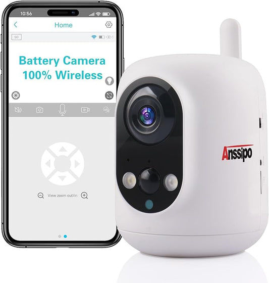 Long Battery Life Indoor Cameras Wireless for Home Security,360°Pan Tilt