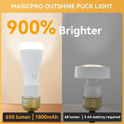 Neporal MAGIXPRO Smart Rechargeable Light Bulbs with Remote, USB+Socket Rechargeable Battery Operated Light Bulb, 2 Hrs Fast Charging Last 5-52 Hrs, 9+3 Colors, 4 Pack (MagixPro RGB, 4)