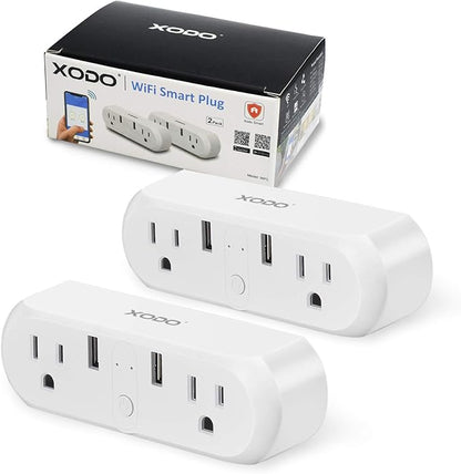 XODO WP3 Smart WiFi Plug - Wireless Remote Control by App Compatible with Alexa and Google Home Assistant 2.4 GHz Network only - Voice Control - WiFi Enable - Smart Home Outlet - 2Pack