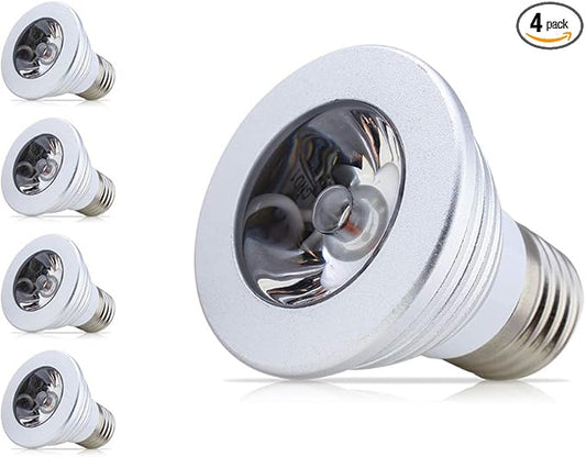 Mengjay 4 Pcs Dimmable E27 3W Led Bulb RGB LED Spotlight Smart Led Lamp with Remote