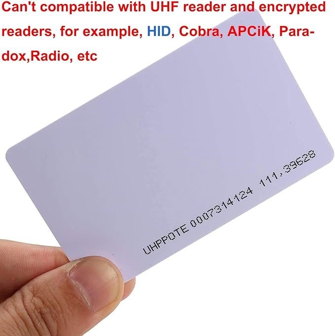 UHPPOTE Contactless 125kHz RFID Proximity Smart Card 0.8mm Thick for Access Control System & Time Attandance (Read only, Pack of 50)