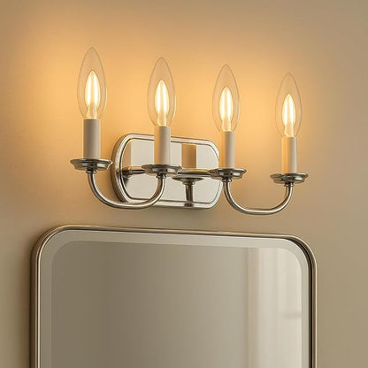Bioluz LED 4W Filament Candelabra Bulb, E12 Base High Efficiency LED Candle Bulbs, UL Listed, Pack of 6