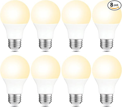 Sigalux A19 LED Light Bulbs, 60W Equivalent Soft White 2700K, 750 Lumens Non-Dimmable, Energy-Saving 8.5W E26 Medium Base Bulbs, Long-Lasting Home Lighting for Bedroom Living Room, 8 Pack
