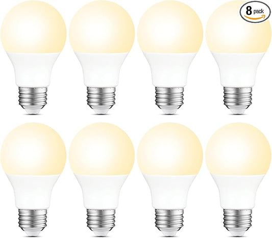 Sigalux A19 LED Light Bulbs, 60W Equivalent Soft White 2700K, 750 Lumens Non-Dimmable, Energy-Saving 8.5W E26 Medium Base Bulbs, Long-Lasting Home Lighting for Bedroom Living Room, 8 Pack