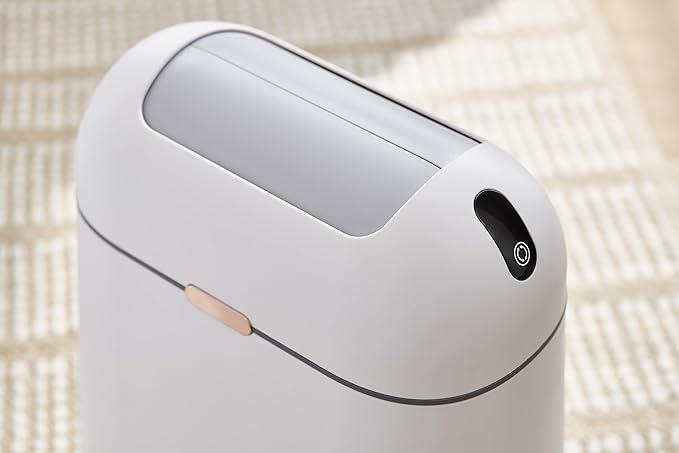ELPHECO Bathroom Trash Can with lid 2.5 Gallon, Motion Sensor, White Golden