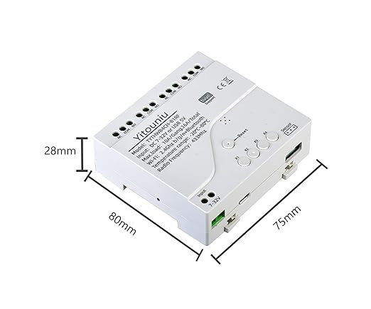 Tuya WiFi Temperature Sensor, 4CH Relay Switch, Independent Control, Home Automation,iOS Android Application, Dry contact,Compatible with Alexa and Google Home, White