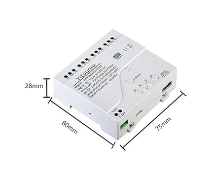 Tuya WiFi Temperature Sensor, 4CH Relay Switch, Independent Control, Home Automation,iOS Android Application, Dry contact,Compatible with Alexa and Google Home, White