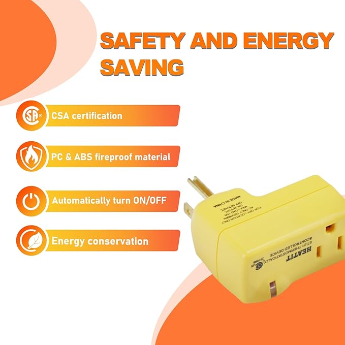 HEATIT ET-21 Freeze Thermostatically Controlled Outlet On at 38F /Off at 50F ET-21-4 4PCS