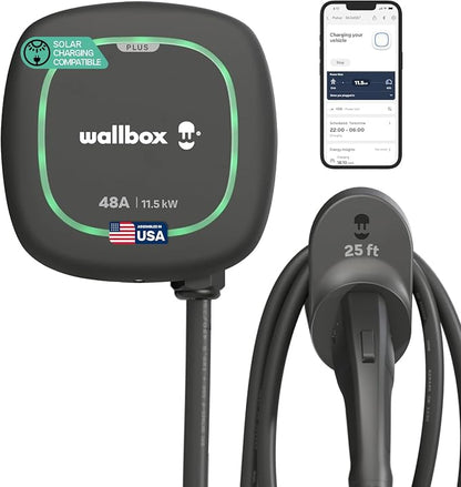 Wallbox Pulsar Plus Level 2 Ev Charger 48A, Electric Car Charger EVSE J1772