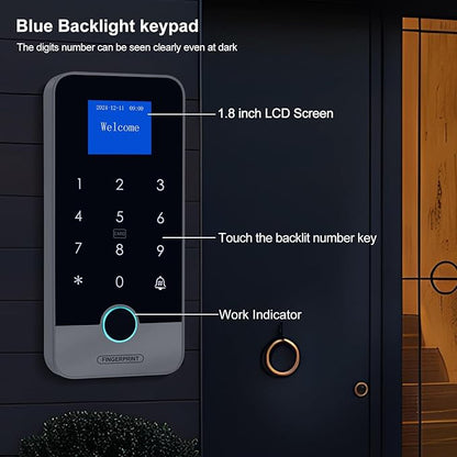 Waterproof Smart Home Security Systems Fingerprint,Password,Tuya Remote Unlock,IC Keychain Multiple Methods，with Door Switch,Power Supply DC 12V,Electric Drop Bolt