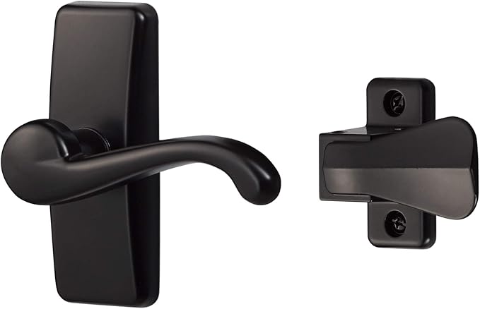 Ideal Security GL Lever Handle Set for Storm Doors and Screen Doors, Storm Door Handle Replacement, Screen Door Handle, Matte Black