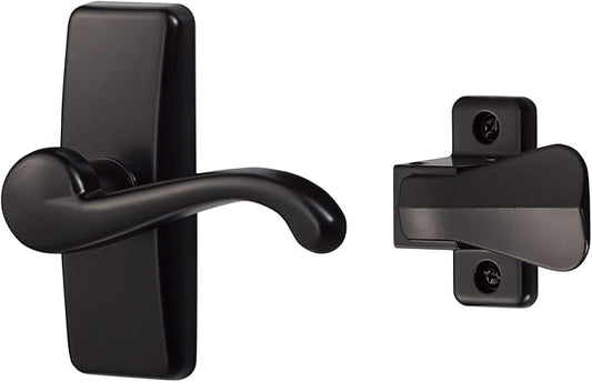 Ideal Security GL Lever Handle Set for Storm Doors and Screen Doors, Storm Door Handle Replacement, Screen Door Handle, Matte Black