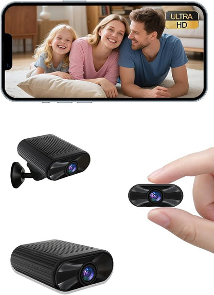 Mini Camera - 4K HD Wireless Small Camera - Tiny Indoor Security Cameras with Night Vision & Motion Detection, APP Control Nanny Cam for Home, Office, Baby, Pet, Miniguard Cam ( 2.4G & 5GHz WiFi )