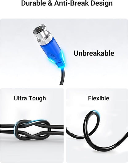 Anlapus 4 Pack 60ft All-in-One Video Power Cable for CCTV Security Camera DVR System, BNC Extension Surveillance Camera Cables with BNC/RCA Connectors & 100pcs Cable Clips