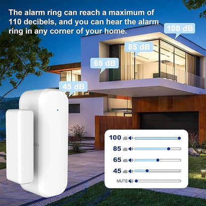 Loopo Tuya-Compatible Zigbee Door Window Sensor, Smart Contact Sensor with App Alerts, Compatible with Alexa & Google Assistant via Smart Life App, Zigbee Hub Required, AA Battery Powered, 4 Pack