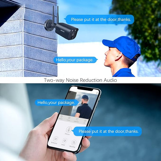 (2026 Update) Wireless WiFi Outdoor Security Camera System with Dual Antenna Cameras, 55% Stronger Signal, 130° Wide Angle, 65ft Night Vision, 2-Way Audio, No Monthly Fee, Home NVR Security System
