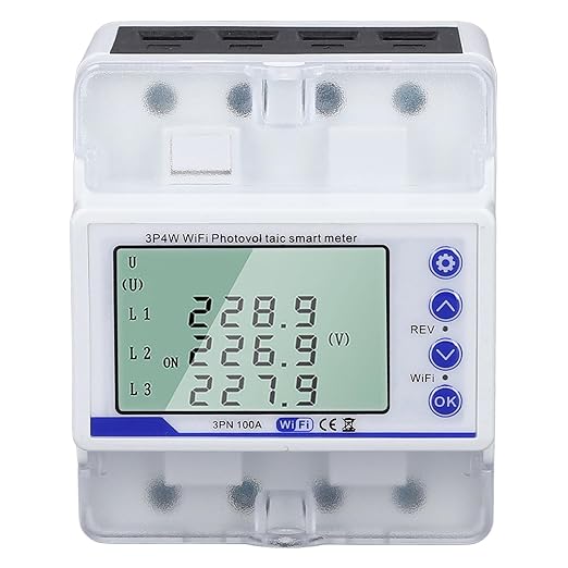 WiFi Circuit Breaker 3-Phase Rgy Meter or with LCD Display - 60-300V 00A Rectional Switch