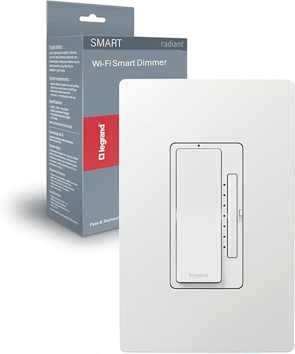 Legrand Radiant® Wi-Fi Matter Smart LED Dimmer, Effortless Setup, Enhanced Compatibility with Apple HomeKit, Google Home, Alexa & SmartThings, Easy Wi-Fi Connectivity with Matter, Pack of 1