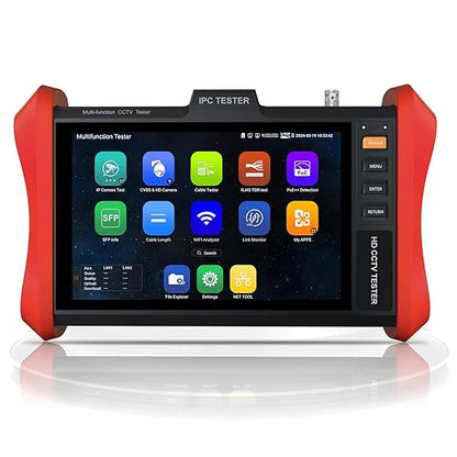 4K 12MP IP Camera Tester, WANLUTECH 90W PoE Power Output 8'' Touchscreen CCTV Test for 8MP TVI CVI AHD CVBS Cameras, SFP Test, RJ45 Cable TDR Test, WiFi Network Tools, HDMI VGA (E89)