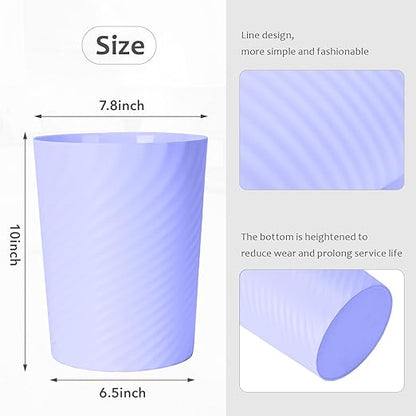 Small Plastic Trash Can - 1.8 Gallon - Light Purple - Wastebasket Garbage Can Container