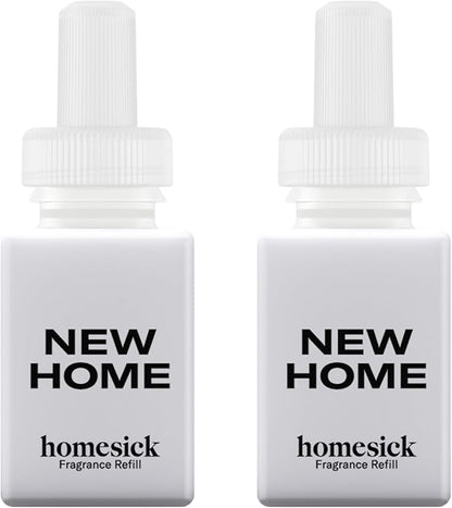 Pura & Homesick Home Scent Refill - Smart Home Air Diffuser Fragrance - Long-Lasting Luxury Scent per Refill - Clean Diffuser Fragrance - Household Essential - 2 Pack, New Home