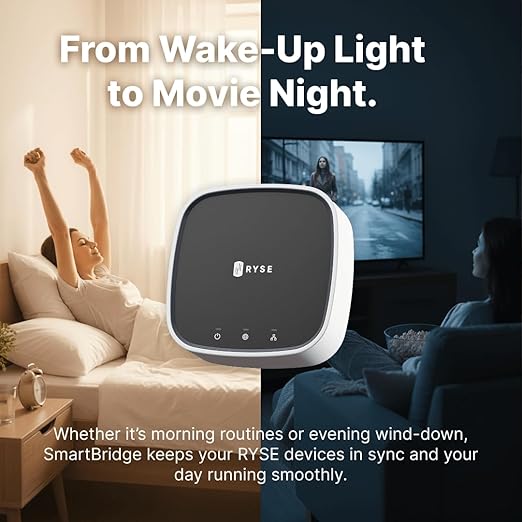 RYSE SmartBridge Hub for Smart Blinds & Curtains | for RYSE SmartShade & SmartCurtain | Compatible with Alexa, Google Home & Apple HomeKit | Remote Control, Groups, Routines | Up to 20 Devices