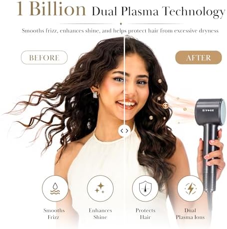 AI Technology Blow Dryer Diffuser, Smart Hair Dryers for Women, Hair Diffuser for Curly Hair, Diffuser Hair Dryer Hair Blow Dryer, Ionic Hair Dryer, 7 Mode with 4 Magnetic Attachments