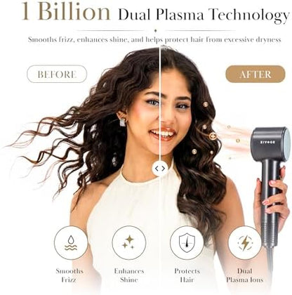 AI Technology Blow Dryer Diffuser, Smart Hair Dryers for Women, Hair Diffuser for Curly Hair, Diffuser Hair Dryer Hair Blow Dryer, Ionic Hair Dryer, 7 Mode with 4 Magnetic Attachments