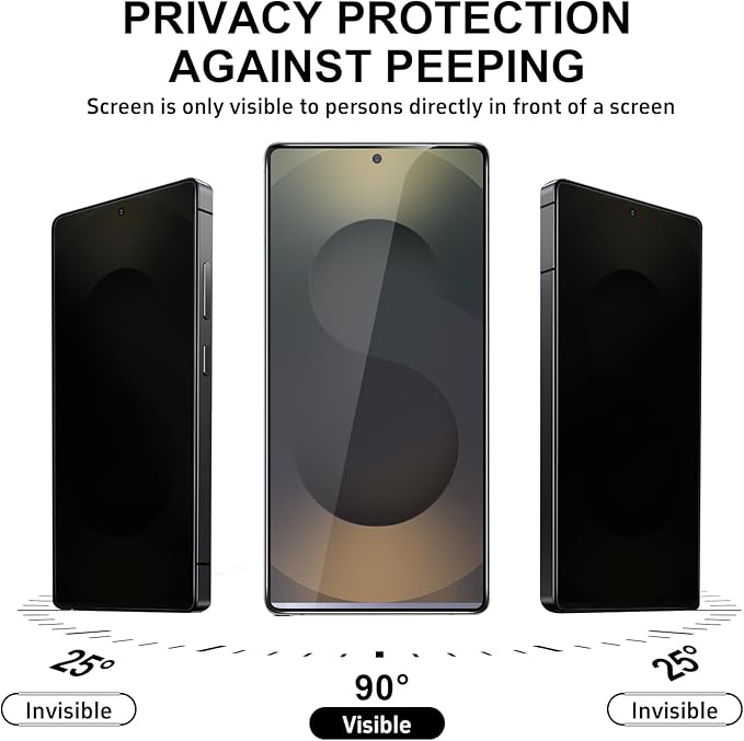 3 Pack for Samsung Galaxy S25 Ultra Privacy Screen Protector Tempered Glass 6.9inch Private Saver Anti-Spy Eye Protection Anti-Scratch Full Coverage