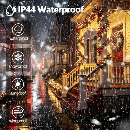 Connectable 88Ft 240LED Christmas String Lights Outdoor Indoor, Red&White