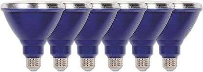 Westinghouse 3315120 100-Watt Equivalent PAR38 Flood Outdoor Weatherproof LED Light Bulb with Medium Base (6), Six Pack Blue 33151