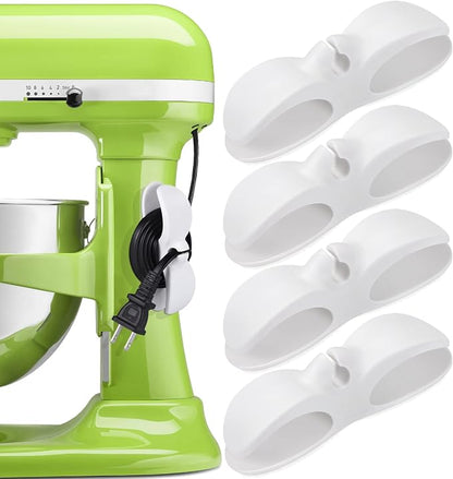 SisBroo Cord Organizer for Appliances, 4PCS Kitchen Appliance Cord Winder Cord Organizers, Cord Holder Cord Wrapper for Appliances Stick on Pressure Cooker, Mixer, Blender, Coffee Maker, Air Fryer
