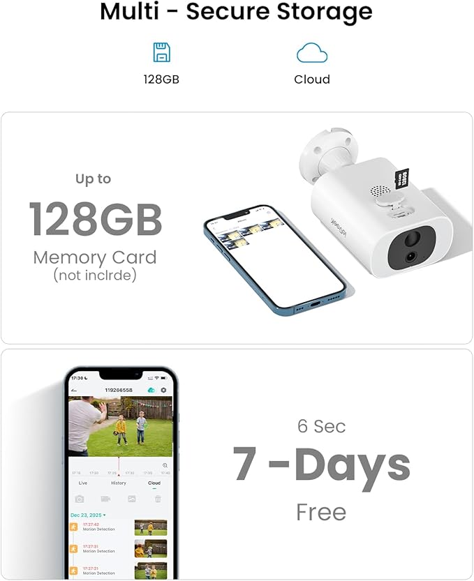 ieGeek S1 Solar Security Cameras Wireless Outdoor, 2K WiFi Battery Powered Home Surveillance Camera with Embedded Solar Panel, AI Motion Sensor, Smart Alarm, Color Night Vision, Cloud/SD,Works w/Alexa