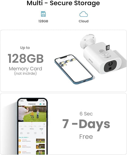 ieGeek S1 Solar Security Cameras Wireless Outdoor, 2K WiFi Battery Powered Home Surveillance Camera with Embedded Solar Panel, AI Motion Sensor, Smart Alarm, Color Night Vision, Cloud/SD,Works w/Alexa