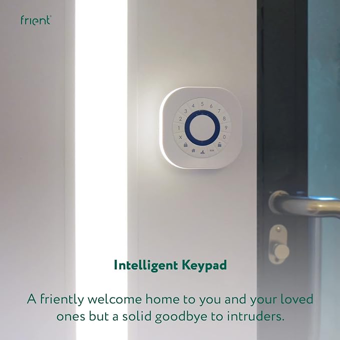 frient Intelligent Keypad | Secure Access Control | Keyless Entry | Zigbee | Works with Homey and Home Assistant | Smart Home PIN and RFID Reader, Backlit Wireless Door Entry, Compatible with Homey and Home Assistant