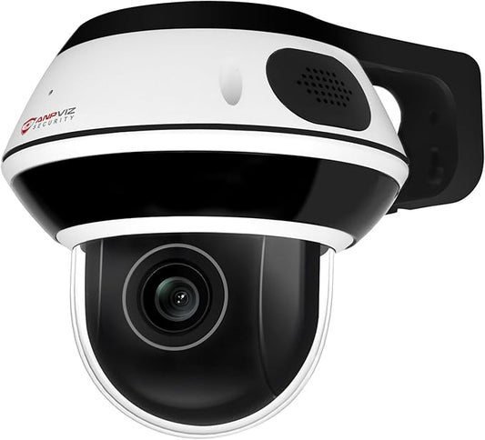 Anpviz UltraHD 4K 8MP PTZ POE IP Camera Outdoor with 5X Optical Zoom, 1/2.8" Sensor Dome Security IP Camera, Two-Way Audio, Human Vehicle Detection, 512GB SD Slot, 100ft IR Night Vision (U Series)